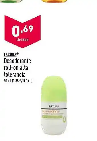 ALDI Lacura desodorante roll-on alta tolerancia oferta