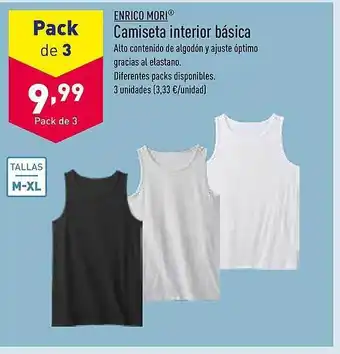 ALDI Enrico mori camiseta interior básica oferta