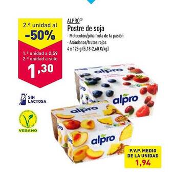 ALDI Alpro postre de soja oferta