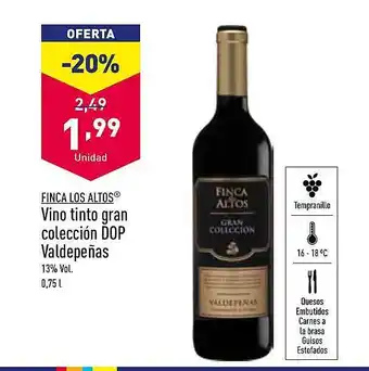 ALDI Vinca los altos vino tinto gran colección dop valdepeñas oferta