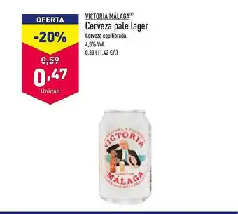 ALDI Victoria málaga cerveza pale lager oferta