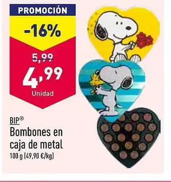 ALDI Bip bombones en caja de metal oferta