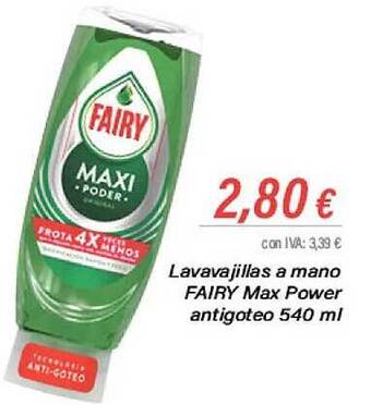 Cash Ifa Lavavajillas a mano fairy max power antigoteo oferta