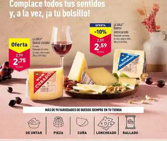 ALDI La tabla queso curado queso semicurado oferta