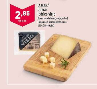 ALDI La tabla queso ibérico viejo oferta