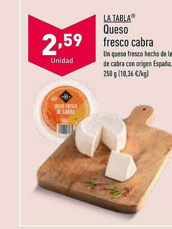 ALDI La tabla queso fresco cabra oferta