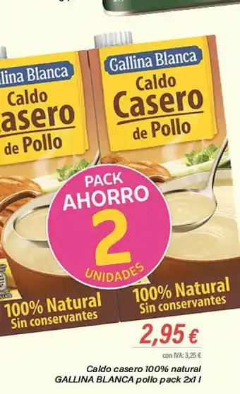 Caldo casero 100% natural gallina blanca pollo pack 2