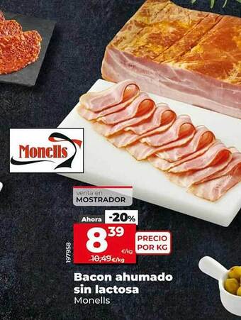 Dia Bacon ahumado sin lactosa monells oferta