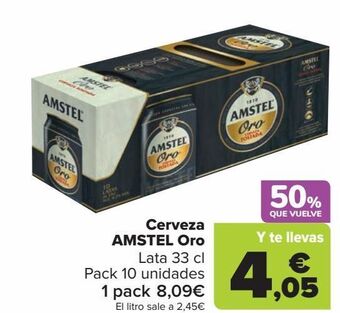 Carrefour Cerveza amstel oro oferta