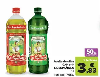 Carrefour Aceite de oliva 0,4º o 1º la española oferta