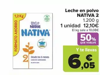 Carrefour Leche en polvo nativa 2 oferta