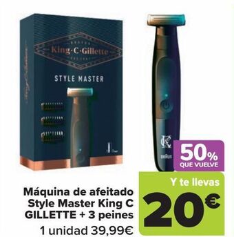 Carrefour Máquina de afeitado style master king c gillette + 3 peines oferta