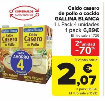 Carrefour Caldo casero de pollo o cocido gallina blanca oferta