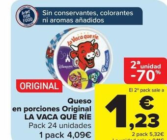 Carrefour Queso en porciones original la vaca que ríe oferta