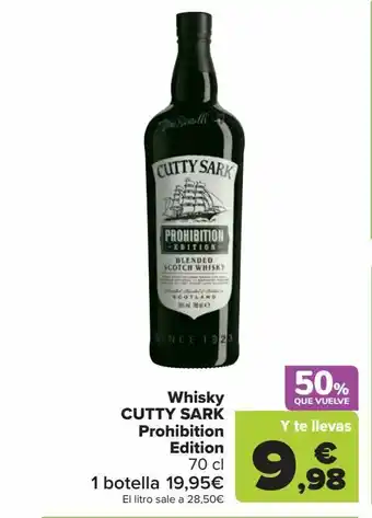 Carrefour Whisky cutty sark prohibition edition oferta