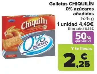 Carrefour Galletas chiquilín 0% azúcares añadidos oferta