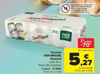 Carrefour Cerveza san miguel especial oferta