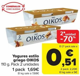 Carrefour Yogures estilo griego oikos oferta