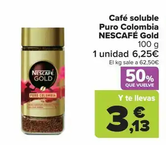 Carrefour Café soluble puro colombia nescafé gold oferta