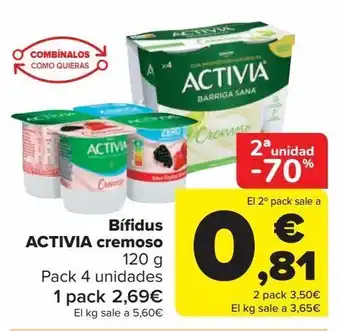 Carrefour Bífidus activia cremoso oferta