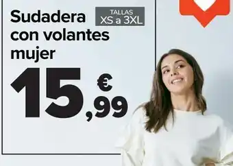 Carrefour Sudadera con volantes mujer oferta