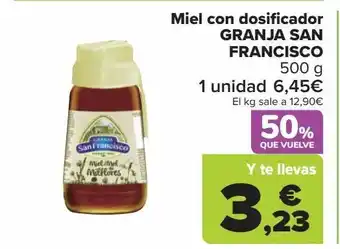 Carrefour Miel con dosificador granja san francisco oferta