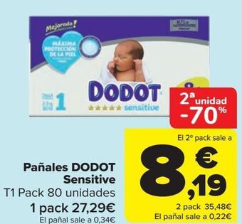 Carrefour Pañales dodot sensitive oferta