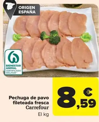 Carrefour Pechuga de pavo fileteada fresca carrefour oferta