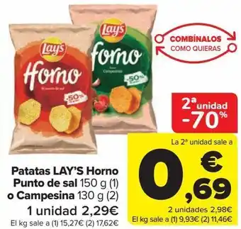 Carrefour Patatas lay's horno punto de sal o campesinas oferta