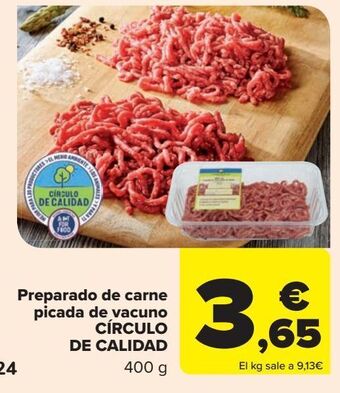 Carrefour Preparado de carne picada de vacuno círculo de calidad oferta