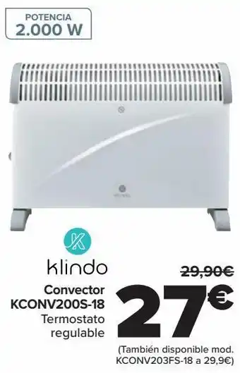 Carrefour Klindo convector kconv200s-18 oferta