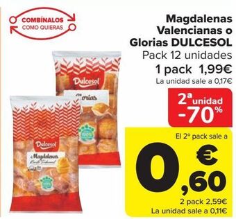 Carrefour Magdalenas valencianas o glorias dulcesol oferta