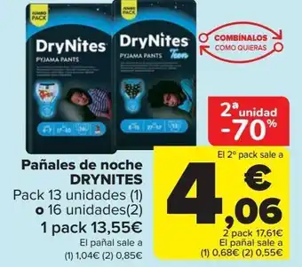 Carrefour Pañales de noche drynites oferta
