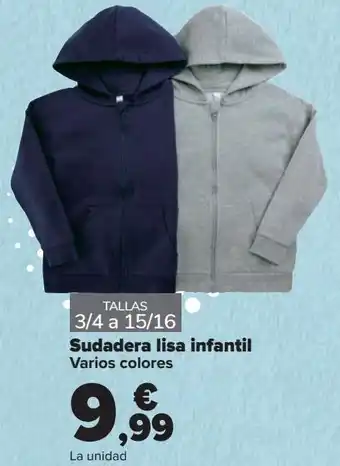 Carrefour Sudadera lisa infantil oferta