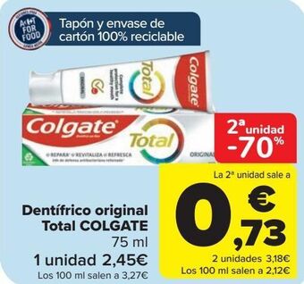 Carrefour Dentífrico original total colgate oferta