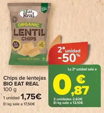Carrefour Chips de lentejas bio eat real oferta
