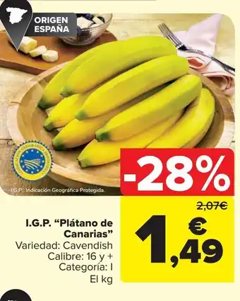 Carrefour I.g.p. "plátanos de canarias" oferta