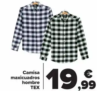 Carrefour Camisa maxicuadros hombre tex oferta