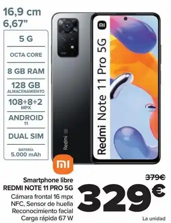 Carrefour Smartphone libre redmi note 11 pro 5g oferta