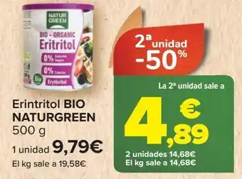 Carrefour Erintritol bio naturgreen oferta