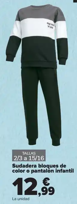 Carrefour Sudadera bloques de color o pantalón infantil oferta