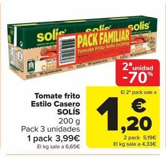 Carrefour Tomate frito estilo casero solís oferta