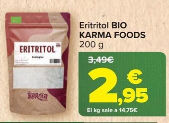 Carrefour Eritritol bio karma foods oferta