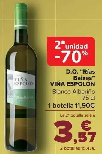 Carrefour D.o. ''rías baixas'' viña espolón blanco albariño oferta