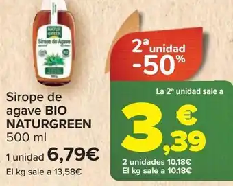 Carrefour Sirope de agave bio naturgreen oferta