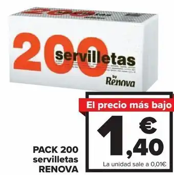 Carrefour Pack 200 servilletas renova oferta