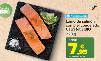 Carrefour Lomo de salmón con piel congelado carrefour bio oferta