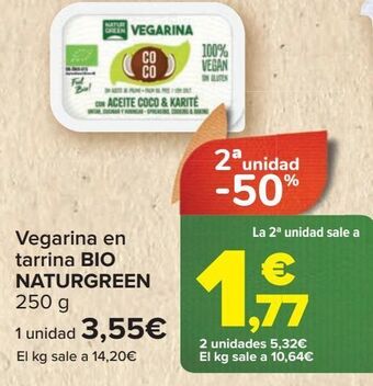 Carrefour Vegarina en tarrina bio naturgreen oferta