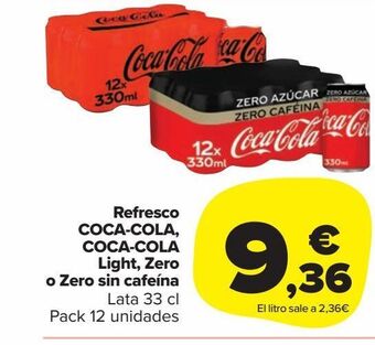 Carrefour Market Refresco coca -cola, coca-cola light, zero o zero sin cafeina oferta