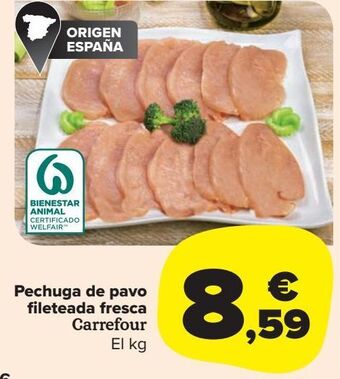 Carrefour Market Pechuga de pavo fileteada fresca oferta